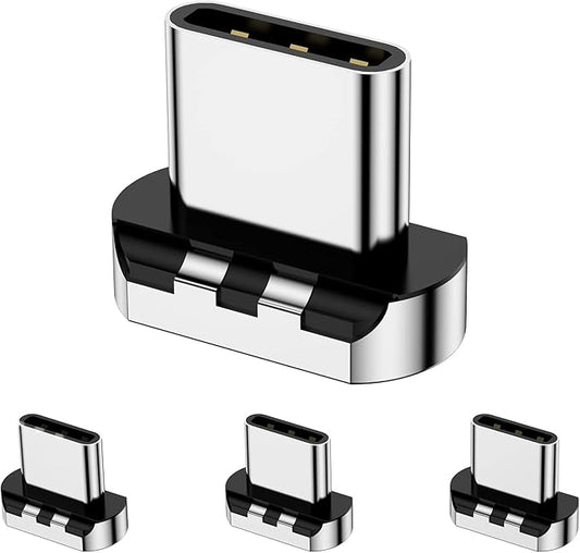 CNakdDG Magnetic Connector Tips Head for USB-C Android Devices (4 Pack), only Compatible 5A Magnetic Charging Cable or Magnetic Adapter