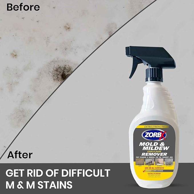 ZORBX Extra Strength Cleaner Spray 128 FL Oz Refill â Scrub Free Formula - Bleach Free Formula for Shower, Bathroom, Ceiling, Carpet, Cars, Walls & Wood