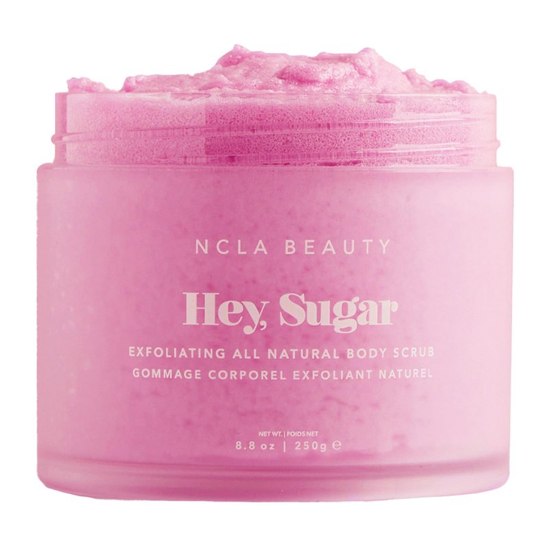 NCLA Beauty Hey Sugar All Natural Body Scrub - Moisturizing, Exfoliating Sugar Scrub - Shea, Cocoa, and Mango Butters - Pink Champagne - 8.8 oz