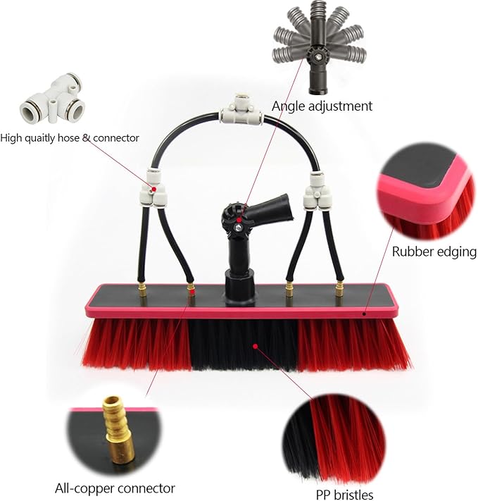 12-36 Foot Window Cleaning Water Fed Poles,Window Cleaning Water Fed Poles Roof Cleaning Tools Solar Panel Cleaning Brush 35m Brush Head Easy to Install Steel Buckle Fastening,6m/20FT