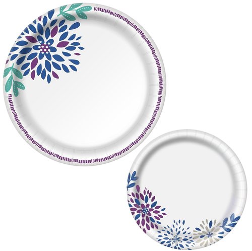 Dixie Everyday Paper Plate Bundle - Large and Small Dinner (54 ct) and Dessert (58 ct) Plates