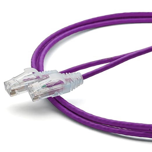 TRUECABLE Cat6 Component Rated Patch Cable, Unshielded (U/UTP), 7ft, Purple, 28AWG Stranded Pure Copper, Snagless 10G High-Speed Ethernet Cable, PoE++ 4PPoE 100W, UL Listed, RoHS-3, 1 Pack