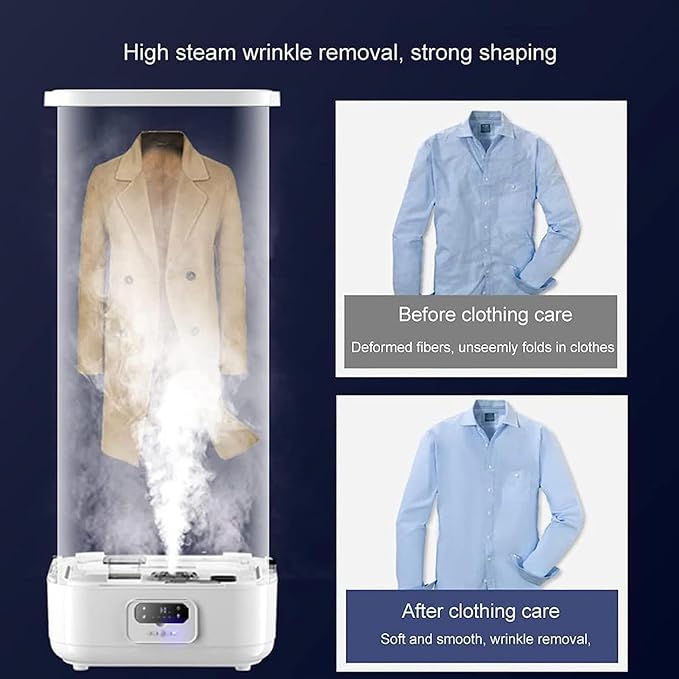 Garment Steamer, Automatic Wireless Vertical Steam Iron with Wrinkle Removal Clip, Quick-Drying Steam, One-Key Care for Clothes & Fabric