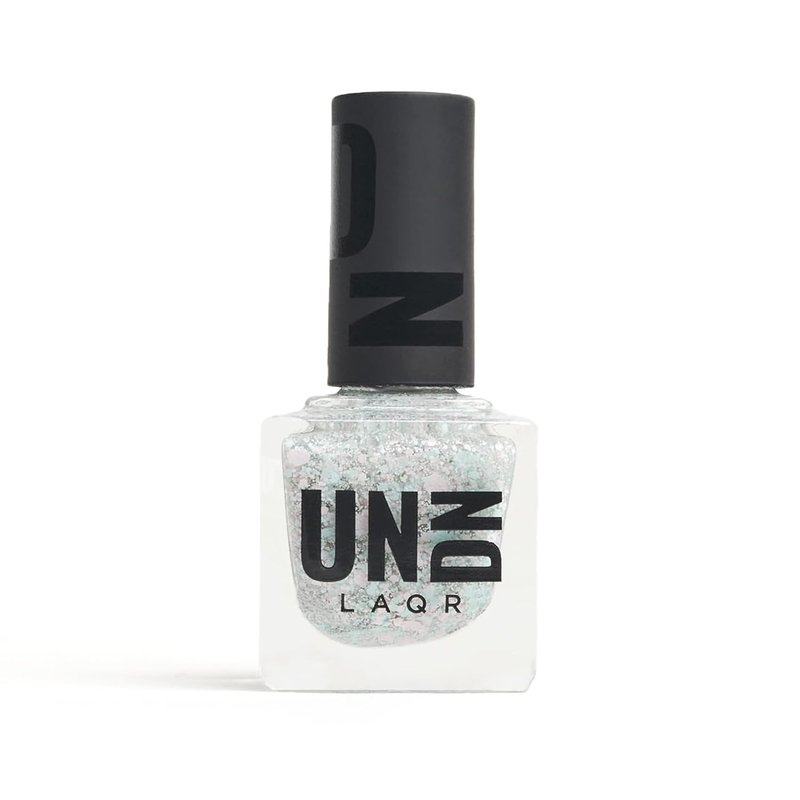 Vegan Nail Polish - 0203 Splatter - Long-Lasting Pastel Pink & Blue Paint Splatter | 0.5 oz