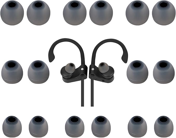 TSZYYM Earbud Tips Ear Bud Tips Soft Anti Slip Washable and Reusable Silicone Replacement Earbud Tips Fit Most in-Ear Earbuds(Inner Hole 3.8mm -5.1mm) 18pcs S M L