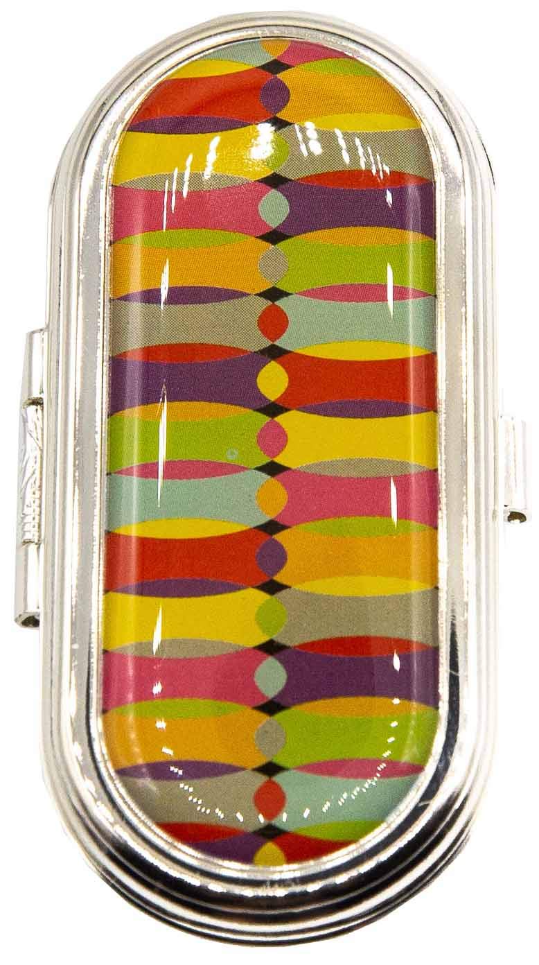 Stephanie Imports Set of 2 Clip-On Round Lipstick Mirrors (Retro Color Bend)