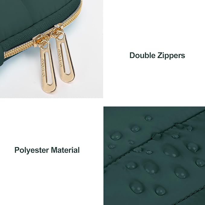 MOSISO Laptop Case 16 inch, 15-15.6 inch Puffy Laptop Sleeve Compatible with MacBook Pro 16 M5 M4 M3 M2 M1, HP Dell ASUS Acer Toshiba Lenovo, Polyester Horizontal Bag with Small Case, Peacock Green