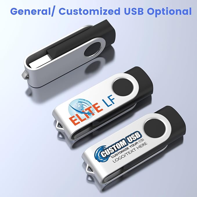 ABLAZE 16GB Flash Drive 10 Pack, USB 2.0 Memory Stick with Lanyards Swivel Thumb Drives Bulk Pendrive U Disk for Data Storage (Mixcolors)
