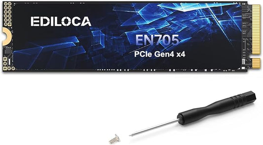 Ediloca 2TB SSD NVMe M.2 2280 PCIe Gen4 x4 Internal Solid State Drive - Up to 4800MB/s, 2TB SSD PS5 Dynamic SLC Cache, PS5 Compatible for Gaming PC Laptop(EN705)