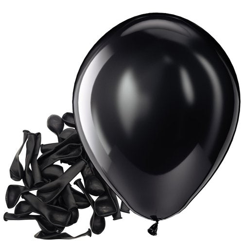 Bezente Black Balloons Latex Party Balloons - 150 Pack 5 inch Matte Black Helium Balloons for Black Themed Birthday Graduation Bridal Shower Halloween Party Decorations
