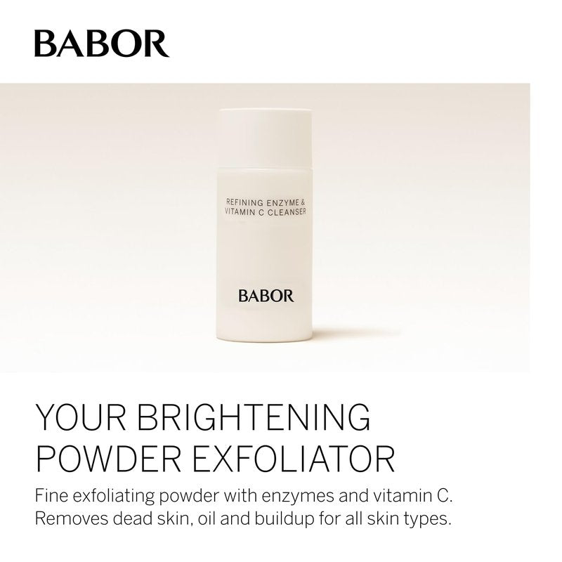 BABOR Refining Enzyme & Vitamin C Cleanser, Travel Enzyme Powder Cleanser, Exfoliating Face Wash Polish, Gentle Facial Scrub to Brighten and Even Complexion, 0.5 oz