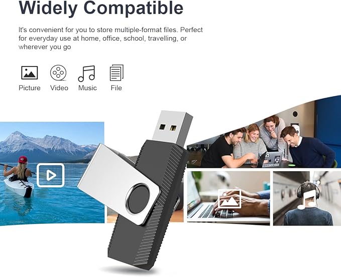 Aiibe 5 Pack 64GB Flash Drive USB Flash Drives 64GB Thumb Drive USB 2.0 Memory Stick USB Drives Jump Drive 64 GB Multipack (64G, 5 Mixed Colors: Black Red Cyan Green Purple)