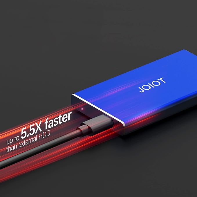 JOIOT Mini Portable SSD 500GB External Solid State Drive - Up to 540MB/s, USB 3.1 Gen 2 Ultra-Slim External SSD, Blue