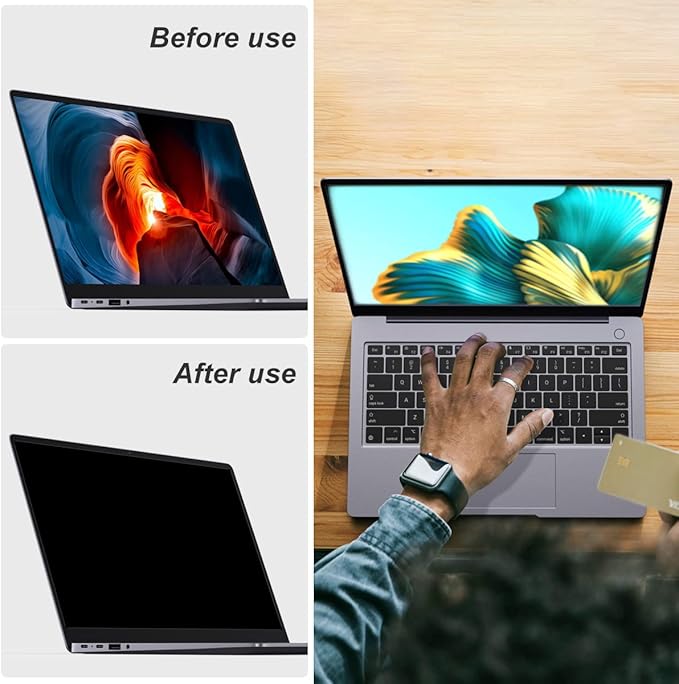 JEAPKA Laptop Privacy Screen Filters 15.6 Inch 16:9 Aspect Privacy Filter for 15.6 Inch