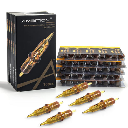 Ambition Glory Tattoo Cartridges #12 Standard 7RL Needles Disposable 50pcs 0.35mm 7 Round Liner for Rotary Tattoo Machine Supply