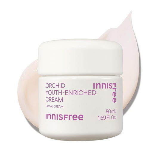 innisfree Orchid Youth‑Enriched Cream | Korean Firming Face Moisturizer with Hyaluronic Acid and Niacinamide for Hydrating, Anti‑Aging Care and Youthful‑Looking Skin