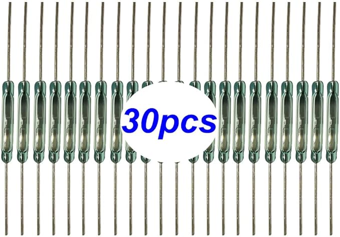 Gebildet 30pcs Reed Switch, Normally Open (N/O) Magnetic Induction Switch, Miniature Reed Contact (2mm x 14mm)