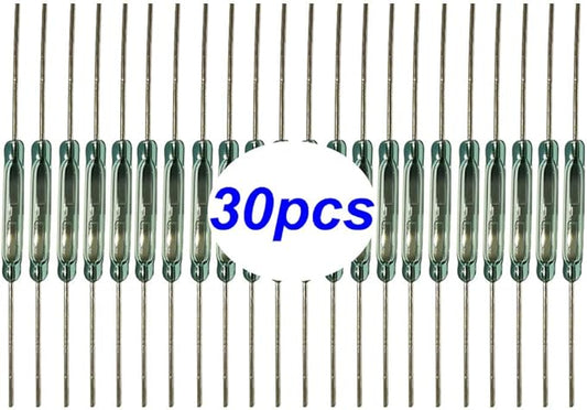 Gebildet 30pcs Reed Switch, Normally Open (N/O) Magnetic Induction Switch, Miniature Reed Contact (2mm x 14mm)