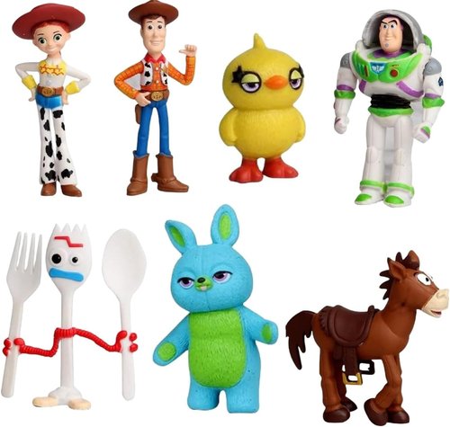BLUE BARE Action Toy Figurines - 7-Pack Birthday Cake Toppers & Room Decor Collection