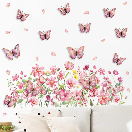 Skiennix 3D Butterfly Wall Decor - 12 Colorful Window Clings for Home, School & Office Spring Decor