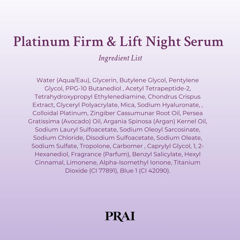 Platinum Firm & Lift Night Serum - Anti-Aging Face Serum for Instant Lift | Vegan & Cruelty-Free, 1 Fl Oz