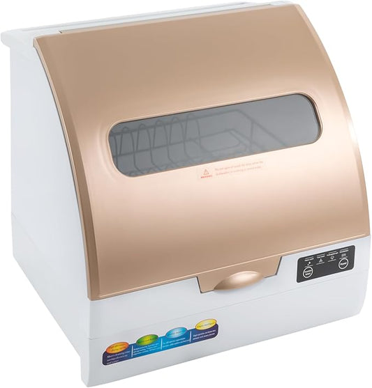 Countertop Dishwasher, 900W Portable Countertop Dishwashers with 4 Washing Mode 3L Automatic Dishwasher for Clean Dishes Knives Forks Chopsticks Cups 360 ° Spray Angle 0.03-1.0MPa (900W3L)
