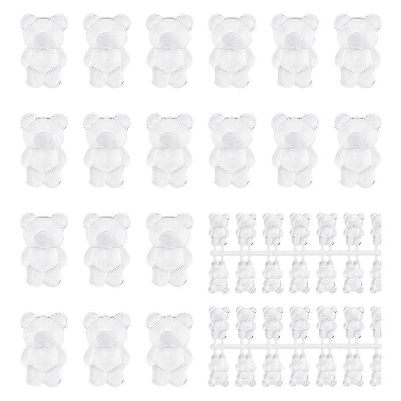 LCJAOF 140pcs Nail Polish Color Card Display Sticks Cartoon Bear Shaped Transparent Acrylic Display Card for Colorful Polish DIY Manicure Tool Accessories