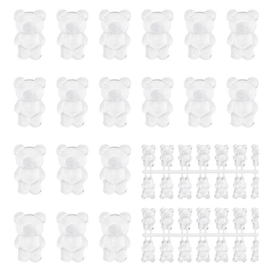 LCJAOF 140pcs Nail Polish Color Card Display Sticks Cartoon Bear Shaped Transparent Acrylic Display Card for Colorful Polish DIY Manicure Tool Accessories