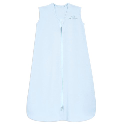 HALO SleepSack Wearable Blanket - 100% Cotton Swaddle Transition Bag, Baby Blue, Medium (6-12 Months)