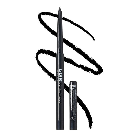 Kiss NEW YORK Pro Intense Gel Eyeliner with Built-In Sharpener, Waterproof, Smudge-Proof, Long Lasting Gel Eyeliner Pencil (Black)