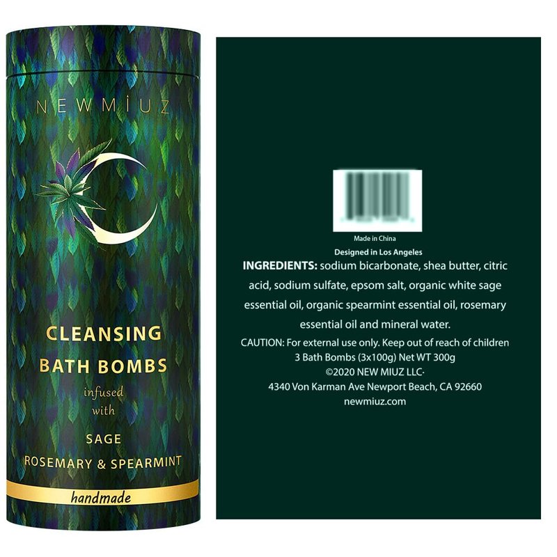 Sage Bath Bombs Spiritual Bath Energy Clearing Protection Shielding Smokeless Smudging Sage Rosemary and Spearmint Relaxation Stress Relief Spa Gift