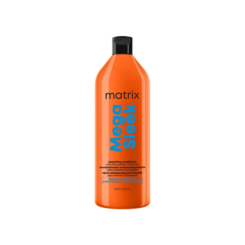 Matrix Mega Sleek Anti-Frizz Conditioner - 96H Anti-Frizz, 12x Smoother Hair, and Lasting Hydration, With Oleic Aicd and Jojoba Oil, For All Hair Types