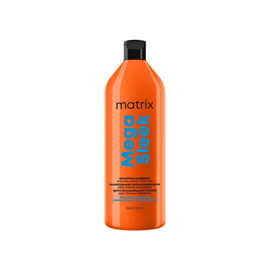 Matrix Mega Sleek Anti-Frizz Conditioner - 96H Anti-Frizz, 12x Smoother Hair, and Lasting Hydration, With Oleic Aicd and Jojoba Oil, For All Hair Types