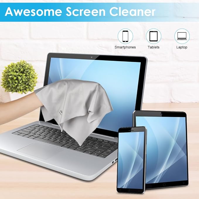 Wsivoiv 6PCS Large Eyeglass Cleaning Cloths, 12 x12 in Screen Cleaner