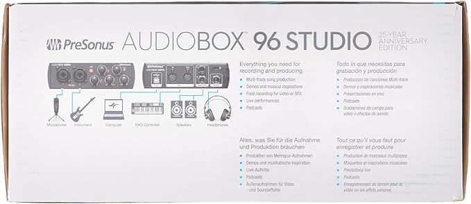 PreSonus AudioBox USB 96 25th Anniversary Studio Recording Package
