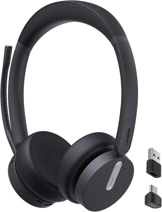 Yealink BH70 Dual Wireless Bluetooth Headset with Mic for Work, Teams Certified, up to 35h Talk Time, 147g All-Day Wearing Comfort, USB-C/A