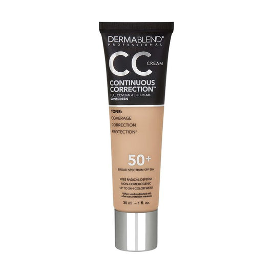 Dermablend Continuous CorrectionÃ¢âÂ¢ Tone-Evening CC Cream Foundation SPF 50+, Full Coverage Foundation Makeup & Color Corrector, Non-Comedogenic , 1 Fl Oz (Pack of 1)