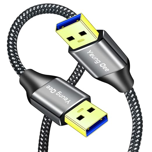 Yeung Qee USB 3.0 A to A Male Cable 12 ft,Super Speed Type A Male to Male Cable USB 3.0 Double End USB Cord for Hard Disk, Cameras,Laptop Cooler, DVD Player and More (12FT/4M)