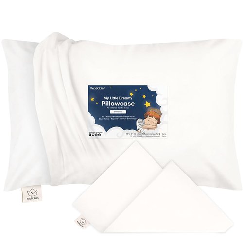 KeaBabies Toddler Pillowcase - Organic Cotton Soft & Durable Cover for Kids 13"x18" | Cute Colors Available