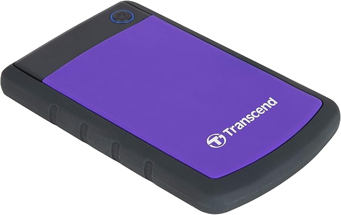 Transcend StoreJet 1TB External Hard Drive, for PS4/PC/Mac/Desktop/Laptop/Xbox, USB3.1(5Gbps)Type-A Portable HDD, One Touch Auto-Backup/Shock Resistant/Three-stage shock protection system(TS1TSJ25H3P)