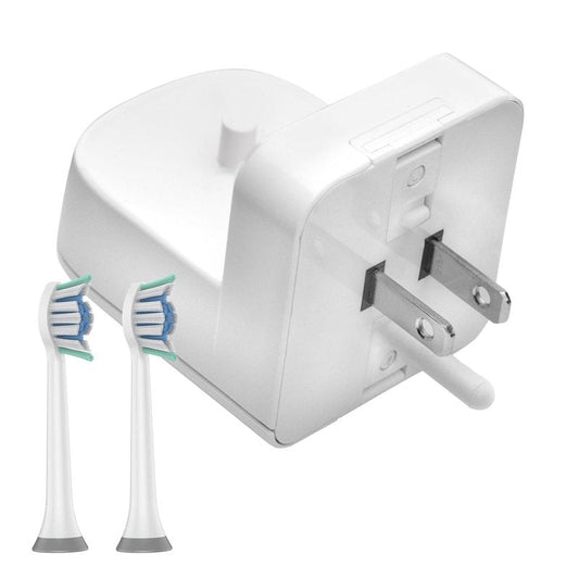 ProofVision Electric Toothbrush Wall Charger for US Socket for Philips 1000 to 7000 Series | Portable Philips Charging Station, Wireless, IPX7 Seal, with 2 Compatible Toothbrush Heads