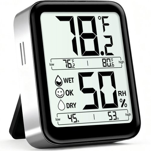 Antonki Digital Indoor Thermometer & Hygrometer - Accurate Temperature & Humidity Sensor with Max/Min Records - AAA Battery Included