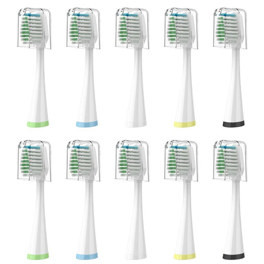 Replacement Brush Heads for Smile Bright Platinum Sonic Electric Toothbrush, Soft Bristles, 10-Pack, with Covers