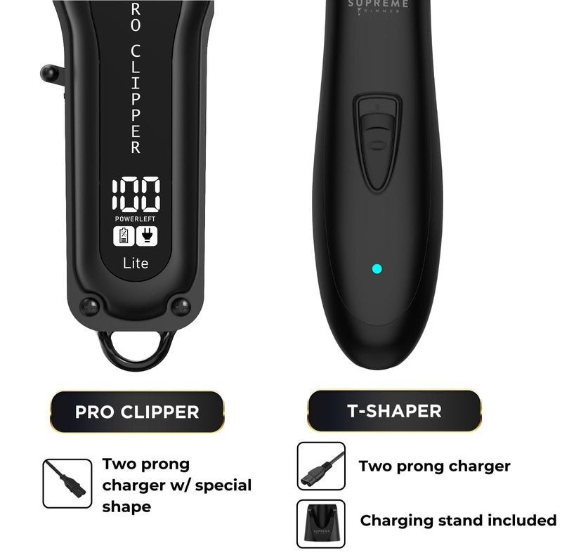 Supreme Trimmer Pro Clipper All Metal w/Fade Blade | 300 Min Run Time Professional Clipper Set, Cordless Beard Trimmer | STC5030 Red