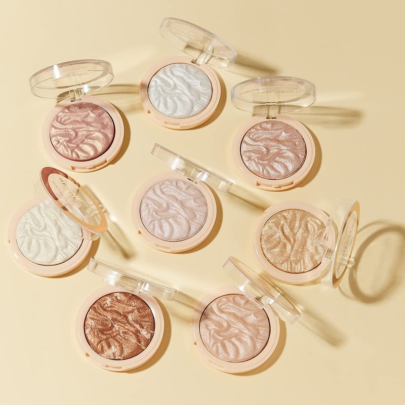 Revolution, Reloaded Pressed Powder Highlighter, Intensely Pigmented for a High Impact Dewy Finish, Raise The Bar, 0.22 Oz