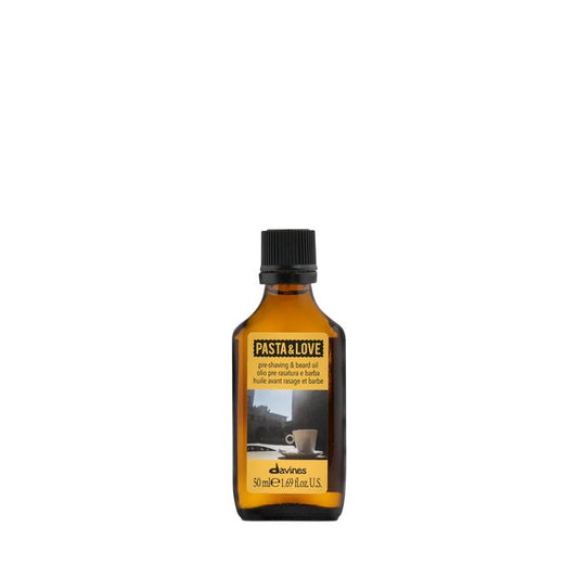 Davines Pasta & Love Pre-Shaving & Beard Oil, Multifunctional Grooming Oil - Softens Coarse Beards & Preps Skin for Shaving - Moisturizing & Non-Greasy, 1.69 Fl Oz