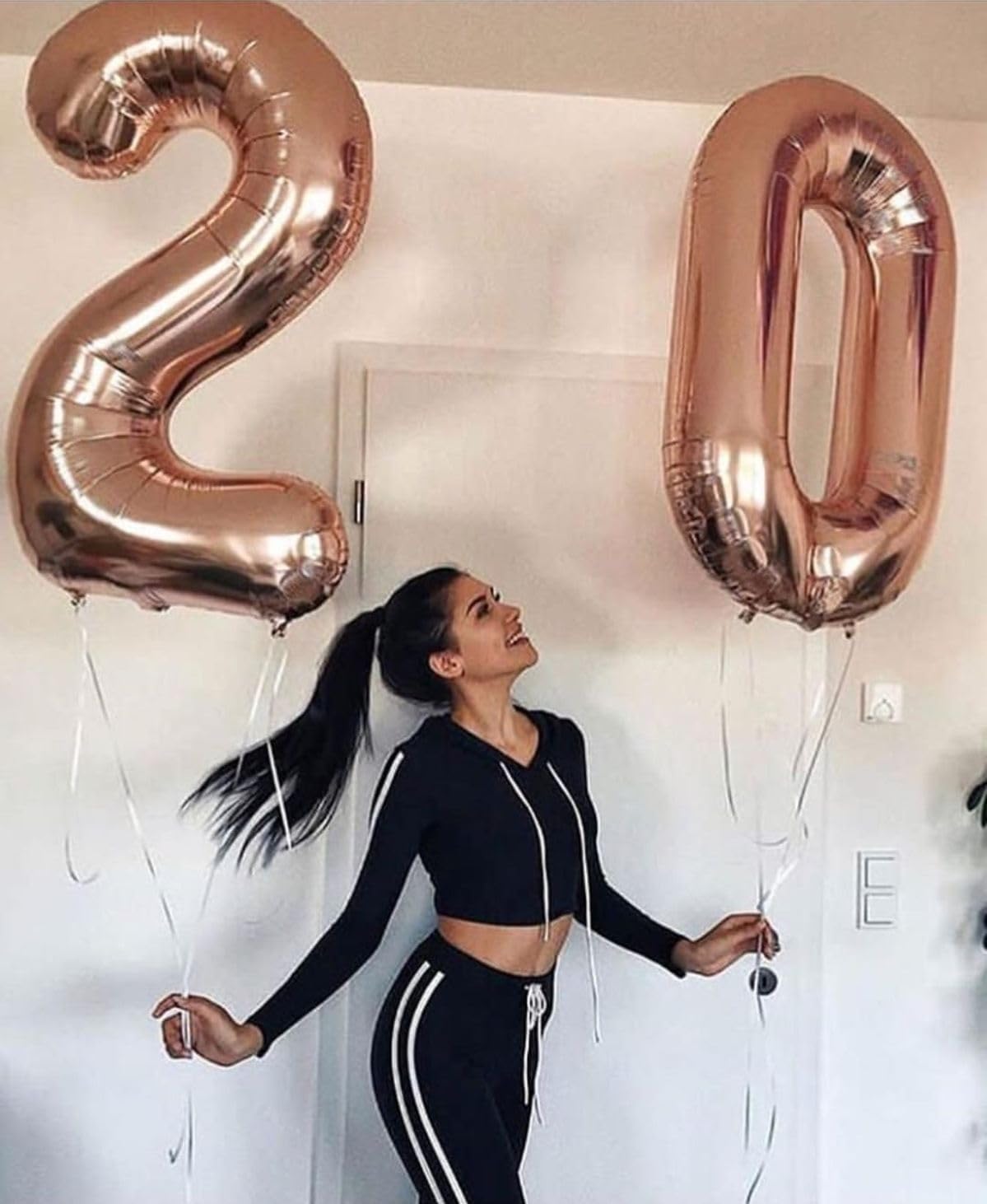 Numbers 40 Balloons - 40 Inch Rose Gold 40th Birthday Decorations for Men & Women | Large Foil Party Decor