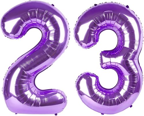 Big 40-Inch Foil Number 23 Balloon - Purple Birthday Decorations for Women | Perfect for Graduations & Celebrations