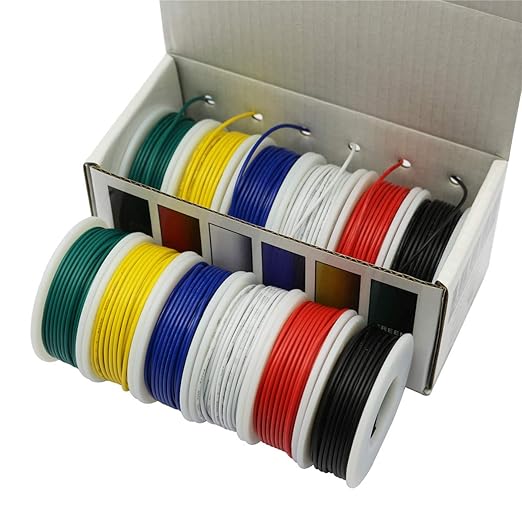 CBAZY Hook up Wire Kit (Stranded Wire Kit) 24 Gauge 6 Colors 32.8 feet Each Electrical Wire 24 AWG PVC Wire