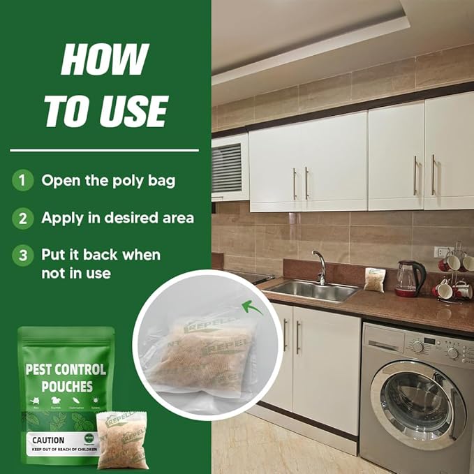 Pest Control, Mice Repellent Indoor, Mouse Repellant Pouches, Rodent Repellent, Peppermint to Repel Ant, Roach & Spider, Rat Deterrent for House, Keep Mice Away, Effective for 60-90 Days-10P